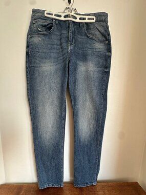 BOOTLEGGER MEN'S JEANS SLIM STRAIGH 34X32